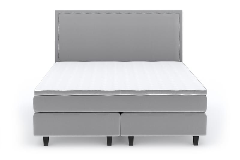 Hilton Lyx Velvet Sängpaket 180x200  Ljusgrå - Ljusgrå - Dubbelsäng - Komplett sängpaket - Kontinentalsäng