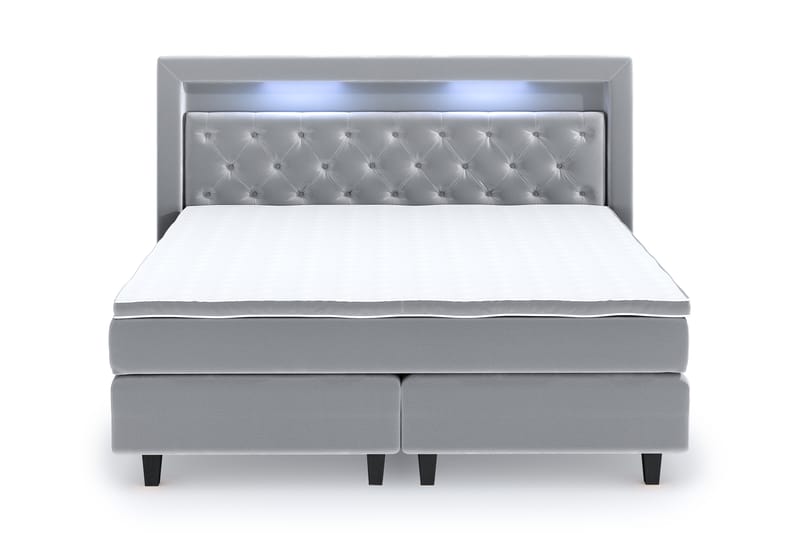 Hilton Lyx Velvet Sängpaket 180x200 - Ljusgrå - Möbler - Säng - Komplett sängpaket