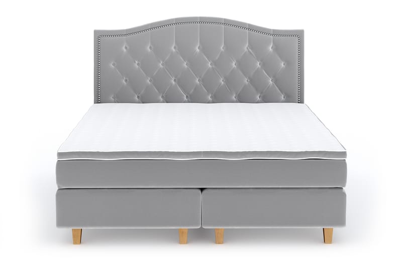 Hilton Lyx Velvet Sängpaket 180x200 - Ljusgrå - Möbler - Säng - Komplett sängpaket