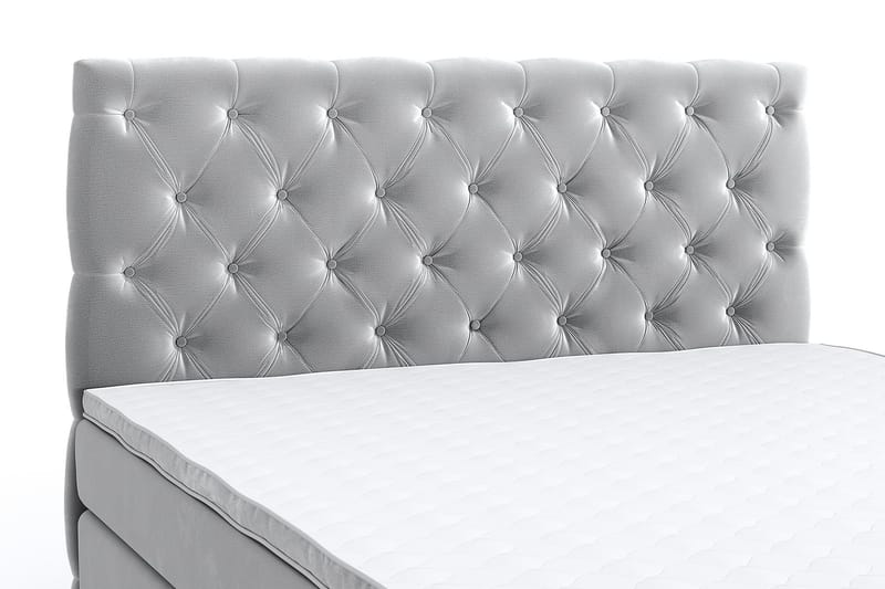 Hilton Lyx Velvet Sängpaket 210x210  Ljusgrå  Ljusgrå - Ljusgrå - Komplett sängpaket - Kontinentalsäng - Dubbelsäng - Familjesäng