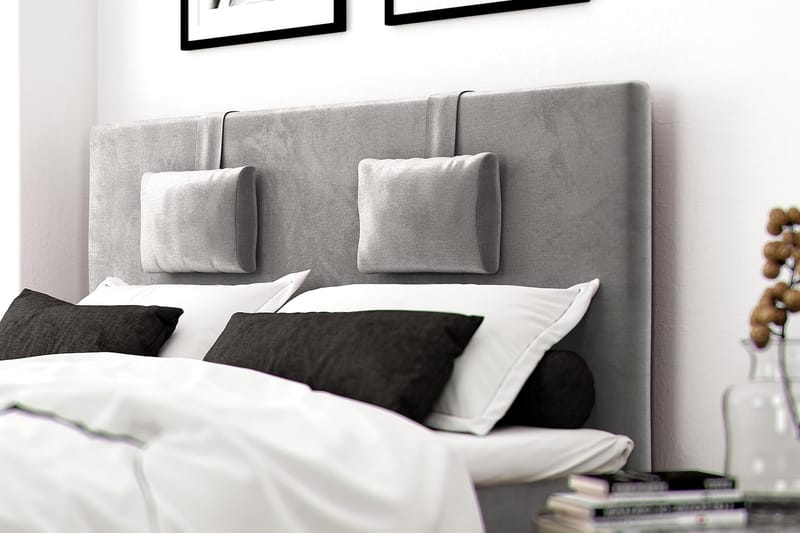 Hilton Lyx Velvet Sängpaket 210x210  Ljusgrå - Ljusgrå - Komplett sängpaket - Kontinentalsäng - Dubbelsäng - Familjesäng