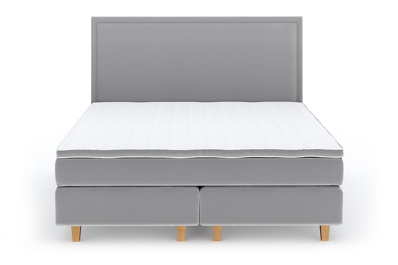 Hilton Lyx Velvet Sängpaket 210x210  Ljusgrå - Ljusgrå - Dubbelsäng - Familjesäng - Komplett sängpaket - Kontinentalsäng