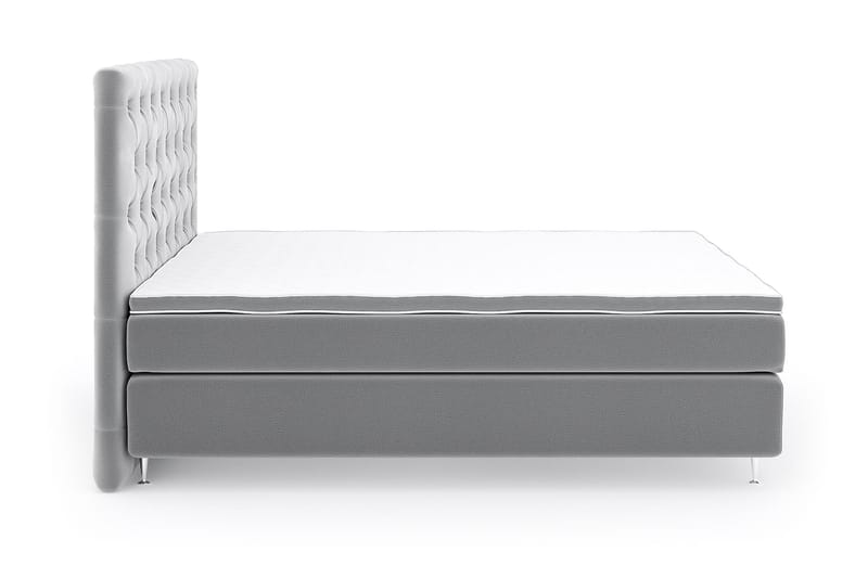 Hilton Lyx Velvet Sängpaket 210x210 - Ljusgrå - Möbler - Säng - Komplett sängpaket