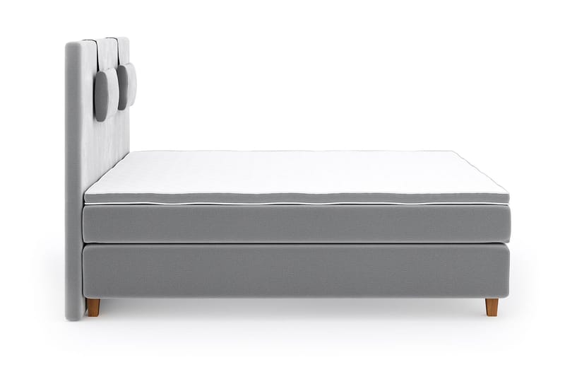 Hilton Lyx Velvet Sängpaket 210x210 - Ljusgrå - Möbler - Säng - Komplett sängpaket