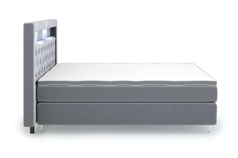 Hilton Lyx Velvet Sängpaket 210x210 - Ljusgrå - Möbler - Säng - Komplett sängpaket