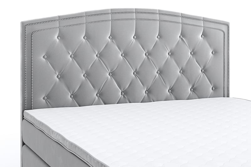Hilton Lyx Velvet Sängpaket 210x210 - Ljusgrå - Möbler - Säng - Komplett sängpaket