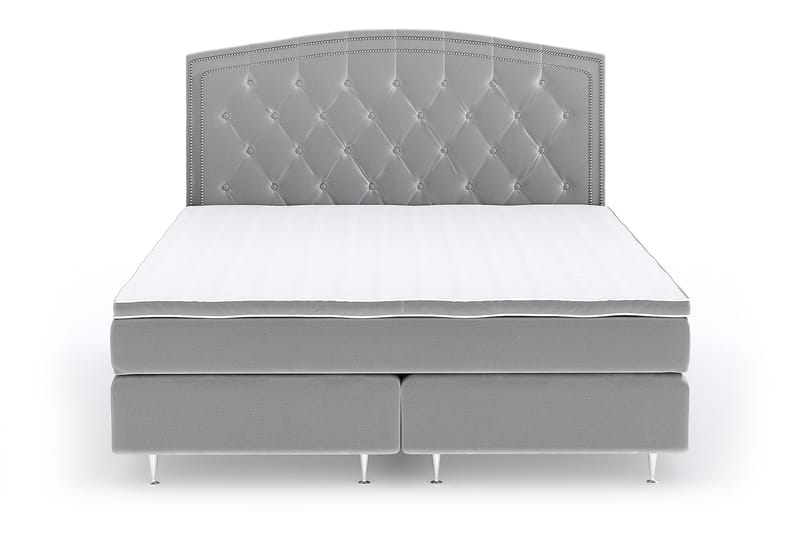 Hilton Lyx Velvet Sängpaket 210x210 - Ljusgrå - Möbler - Säng - Komplett sängpaket