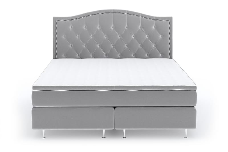 Hilton Lyx Velvet Sängpaket 210x210 - Ljusgrå - Möbler - Säng - Komplett sängpaket