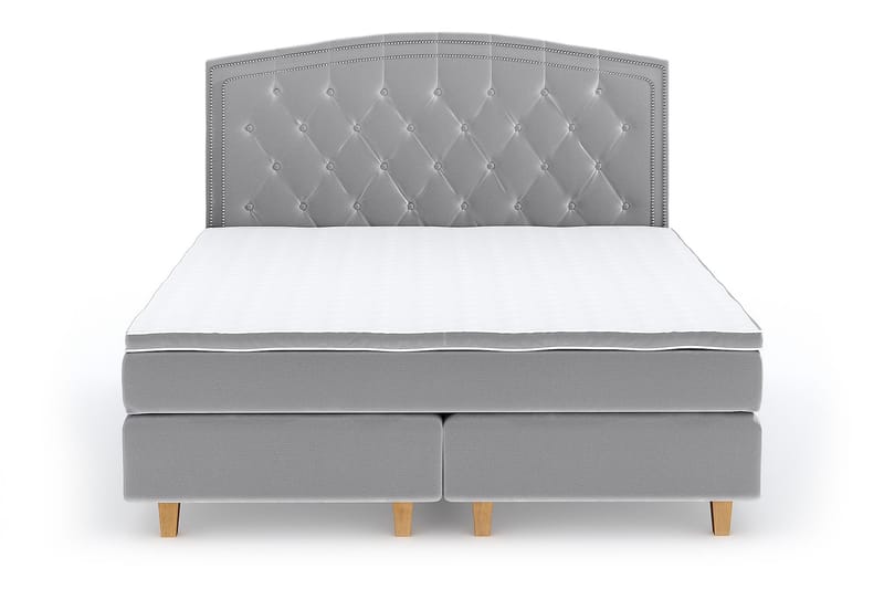 Hilton Lyx Velvet Sängpaket 210x210 - Ljusgrå - Möbler - Säng - Komplett sängpaket