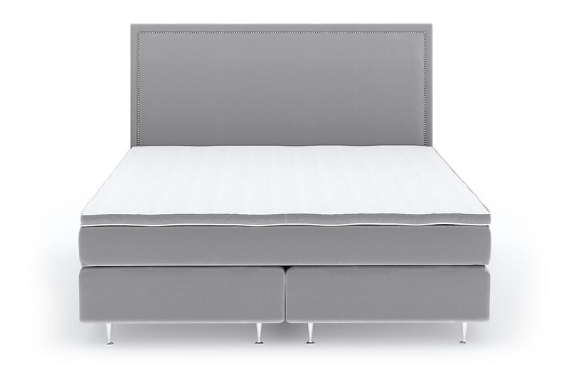 Hilton Lyx Velvet Sängpaket 210x210 - Ljusgrå - Dubbelsäng - Familjesäng - Komplett sängpaket - Kontinentalsäng