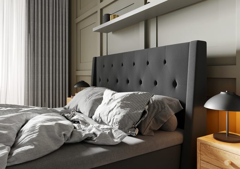 Imperia Komplett Komplett Sängpaket 160x200 cm - Mörkgrå - Möbler - Säng - Komplett sängpaket