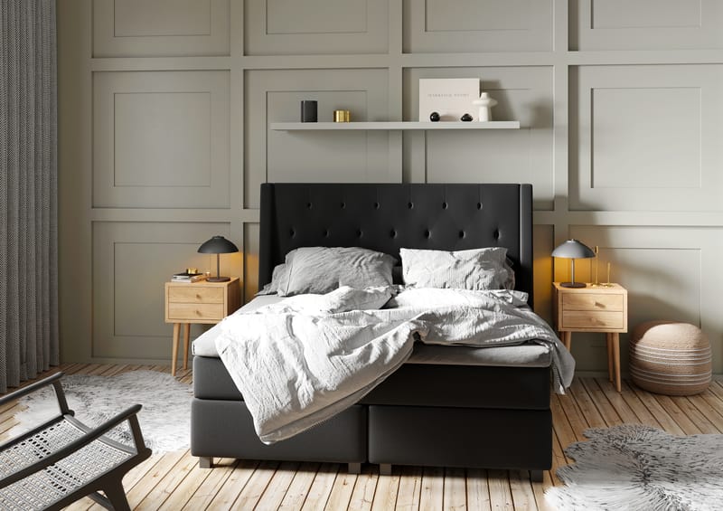 Imperia Komplett Komplett Sängpaket 160x200 cm - Svart - Möbler - Säng - Komplett sängpaket