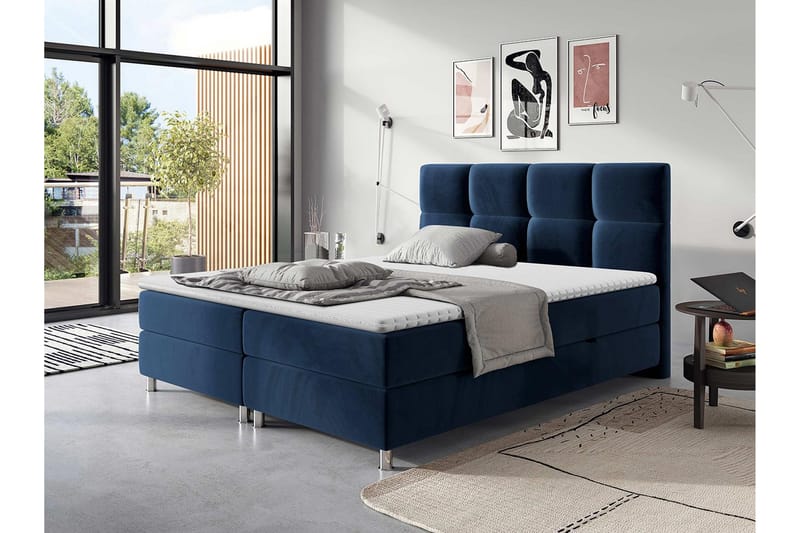 Isoba Sängpaket 140x200 cm Blå - Blå - Komplett sängpaket - Kontinentalsäng - Dubbelsäng