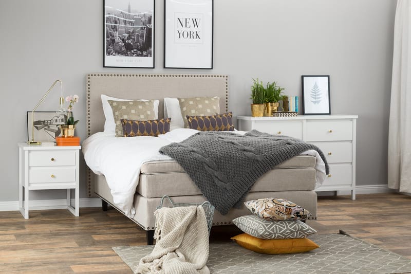 Jolie Komplett Sängpaket 140x200 cm - Beige - Möbler - Säng - Kontinentalsäng