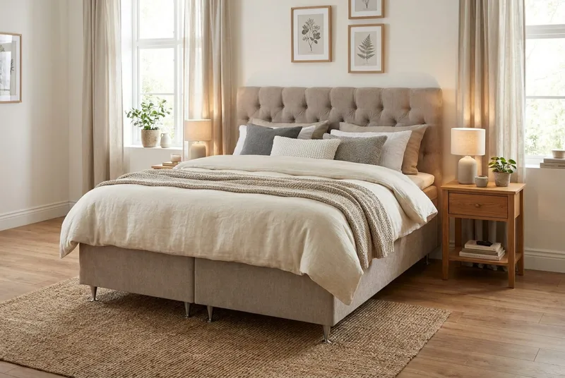 Joluma Kontinentalsäng Fast 160x200 cm - (+Fler val) 160x200 cm Beige - Möbler - Säng - Kontinentalsäng