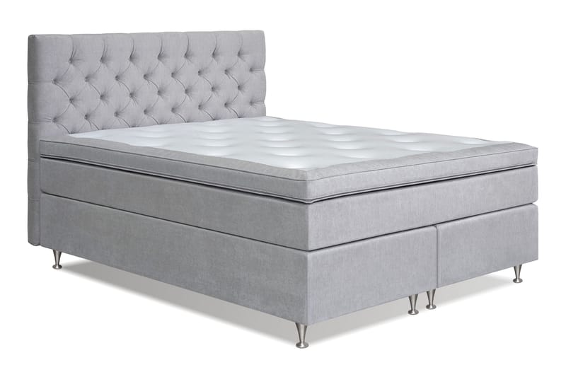Joluma Sängpaket Fast/Medium 160x200 cm - (+Fler val) 160x200 cm Ljusgrå - Komplett sängpaket - Kontinentalsäng