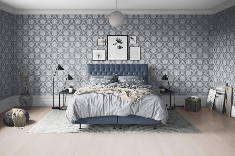 Joluma Sängpaket Fast/Medium 160x200 cm - (+Fler val) 160x200 cm Mörkblå - Komplett sängpaket - Kontinentalsäng