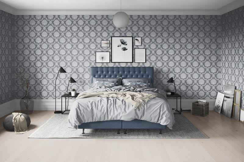 Joluma Sängpaket Fast/Medium 180x200 cm - (+Fler val) 180x200 cm Mörkblå - Komplett sängpaket - Kontinentalsäng