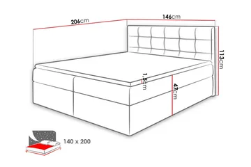 Kintore Kontinentalsäng 140x200 cm - Möbler - Säng - Kontinentalsäng