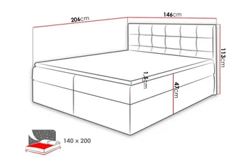 Kintore Kontinentalsäng 140x200 cm - Möbler - Säng - Kontinentalsäng