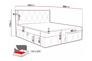 Kintore Kontinentalsäng 160x200 cm - Möbler - Säng - Kontinentalsäng