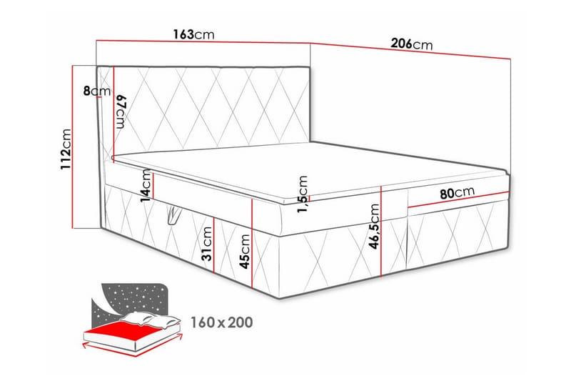 Kintore Kontinentalsäng 160x200 cm - Kontinentalsäng