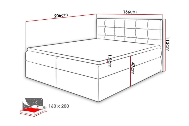 Kintore Kontinentalsäng 160x200 cm - Kontinentalsäng