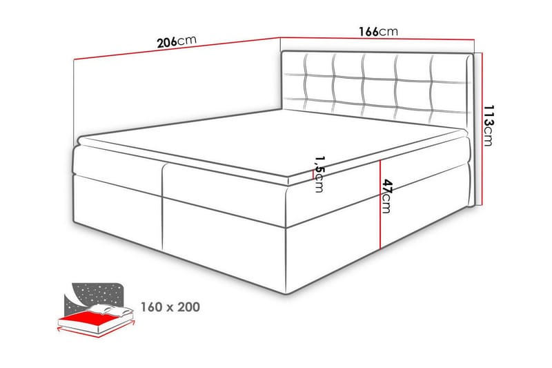 Kintore Kontinentalsäng 160x200 cm - Kontinentalsäng