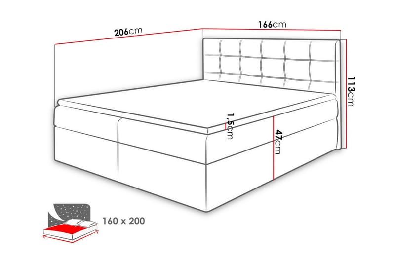 Kintore Kontinentalsäng 160x200 cm - Möbler - Säng - Kontinentalsäng