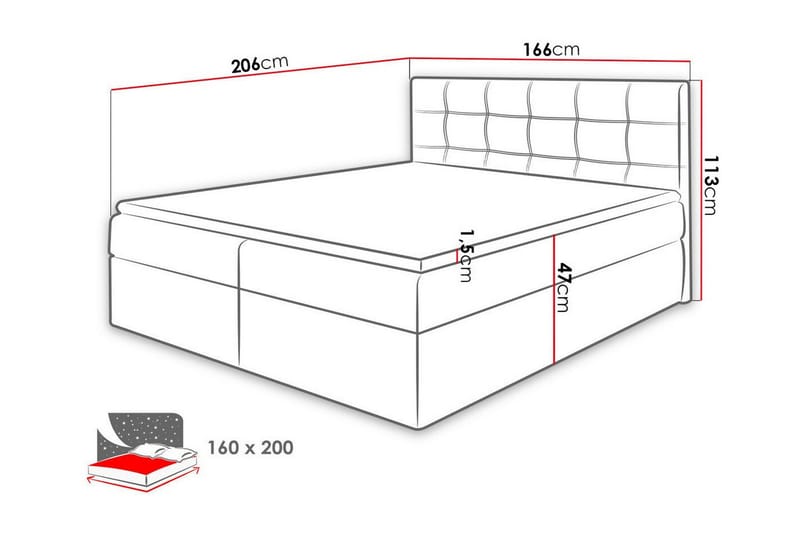 Kintore Kontinentalsäng 160x200 cm - Kontinentalsäng