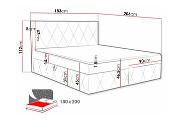Kintore Kontinentalsäng 180x200 cm - Möbler - Säng - Kontinentalsäng