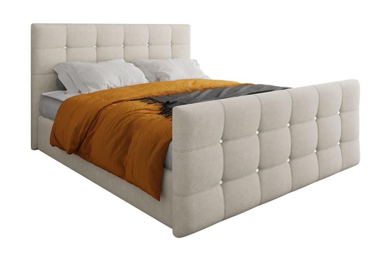 Kleos Kontinentalsäng 140x200cm med Sänggavel  Beige  Be - Beige - Möbler - Säng - Kontinentalsäng