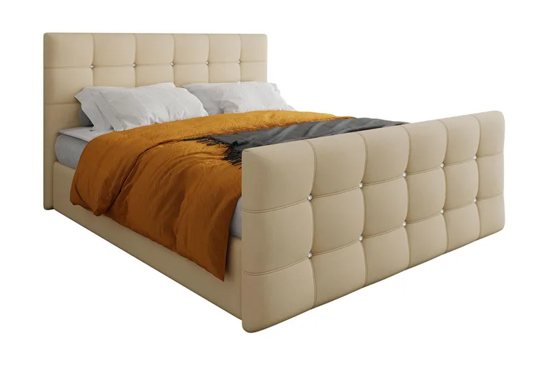 Kleos Kontinentalsäng 140x200cm med Sänggavel - Beige - Möbler - Säng - Kontinentalsäng