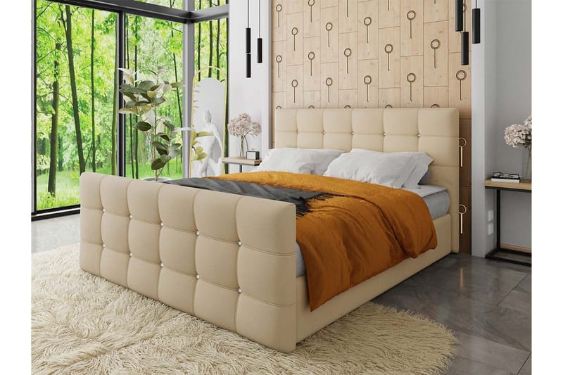 Kleos Kontinentalsäng 140x200cm med Sänggavel - Beige - Möbler - Säng - Kontinentalsäng