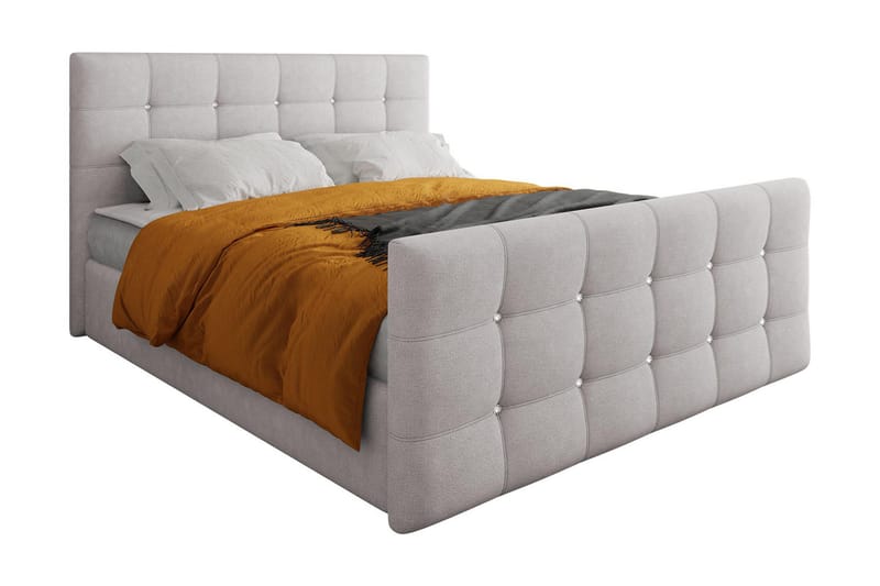 Kleos Kontinentalsäng 140x200cm med Sänggavel - Ljusgrå - Möbler - Säng - Kontinentalsäng