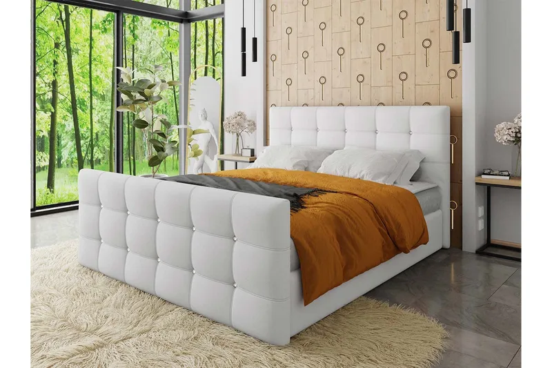 Kleos Kontinentalsäng 140x200cm med Sänggavel - Vit - Möbler - Säng - Kontinentalsäng