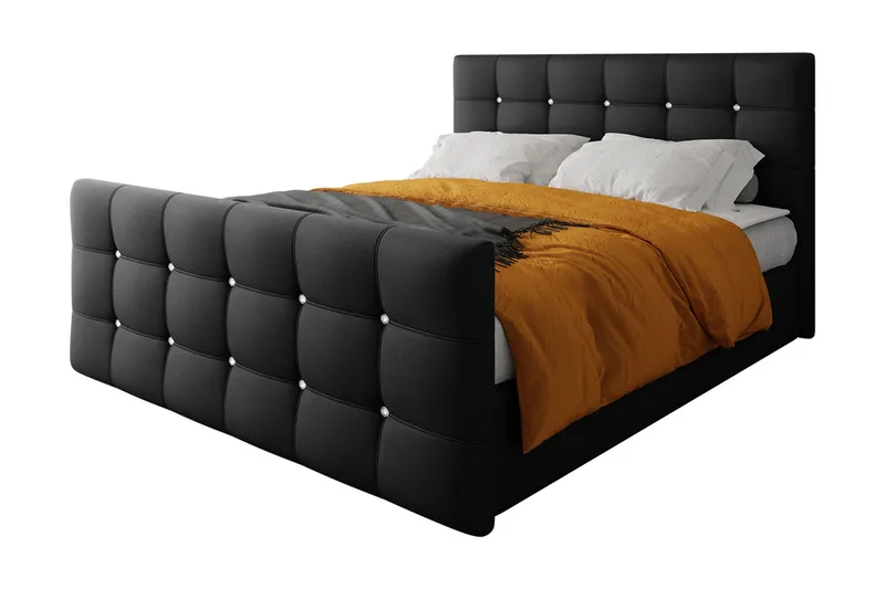 Kleos Kontinentalsäng 160x200cm med Sänggavel  Mörkgrå - Mörkgrå - Möbler - Säng - Kontinentalsäng