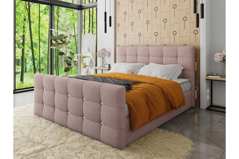 Kleos Kontinentalsäng 160x200cm med Sänggavel - Rosa - Möbler - Säng - Kontinentalsäng
