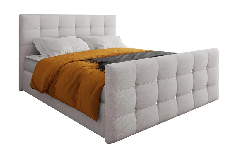 Kleos Kontinentalsäng 180x200cm med Sänggavel - Ljusgrå - Möbler - Säng - Kontinentalsäng