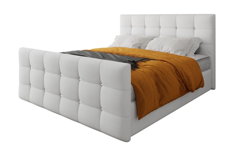 Kleos Kontinentalsäng 180x200cm med Sänggavel, Vit