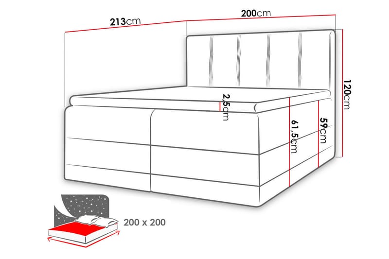 Knarrevik Kontinentalsäng 200x200 cm - Brun - Möbler - Säng - Kontinentalsäng