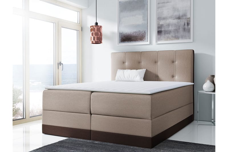 Knarrevik Kontinentalsäng 200x200 cm - Brun - Möbler - Säng - Kontinentalsäng