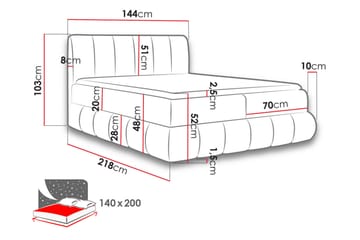 Kontinentalsäng 144x218 cm - Turkos - Möbler - Säng - Kontinentalsäng