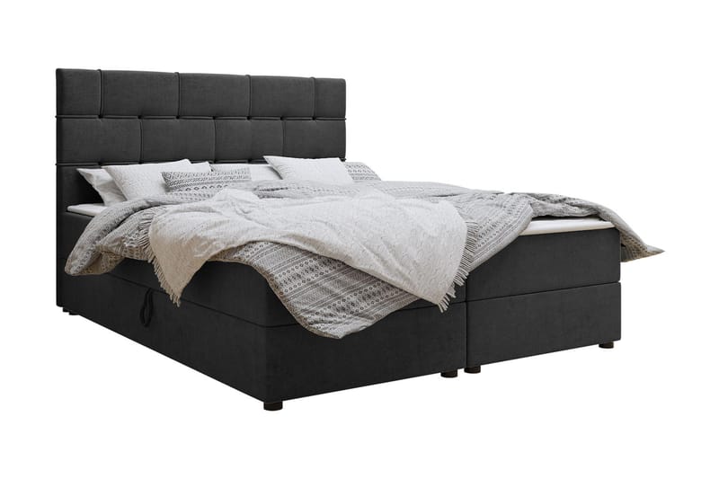 Kontinentalsäng 160x200 cm Mörkgrå, Mörkgrå