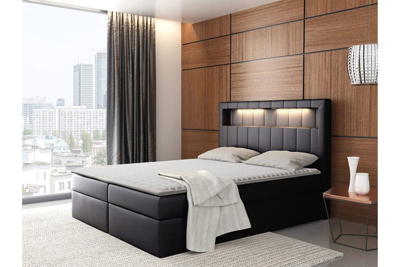 Kontinentalsäng 160x200 - Svart - Möbler - Säng - Kontinentalsäng