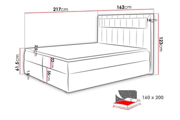 Kontinentalsäng 160x200 - Svart - Möbler - Säng - Kontinentalsäng