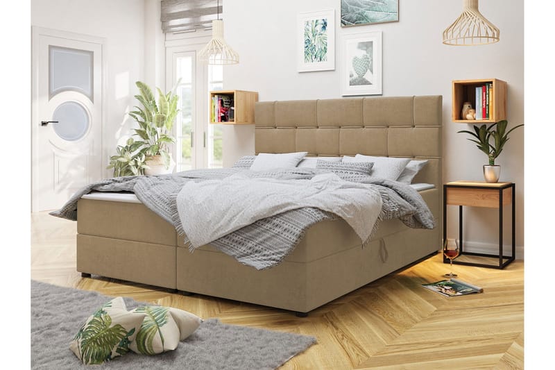 Kontinentalsäng 180x200 cm Beige - Beige - Möbler - Säng - Kontinentalsäng