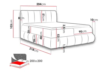 Kontinentalsäng 204x218 cm - Turkos - Möbler - Säng - Kontinentalsäng