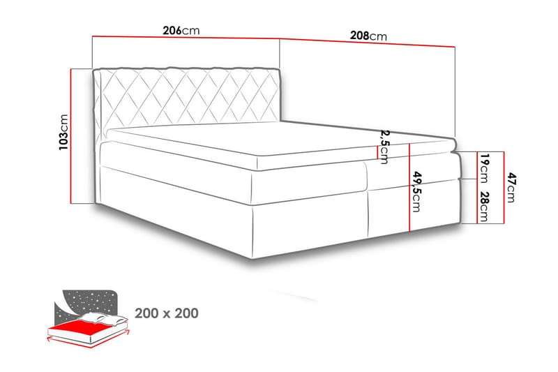 Korshavn Kontinentalsäng 200x200 - Blå - Möbler - Säng - Kontinentalsäng