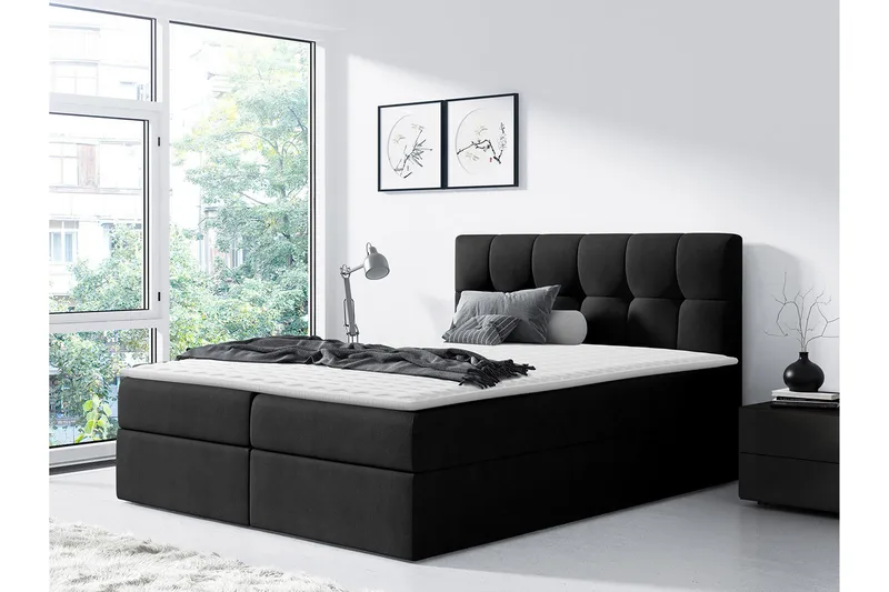 Kramvik Kontinentalsäng 160x200 - Svart - Möbler - Säng - Kontinentalsäng